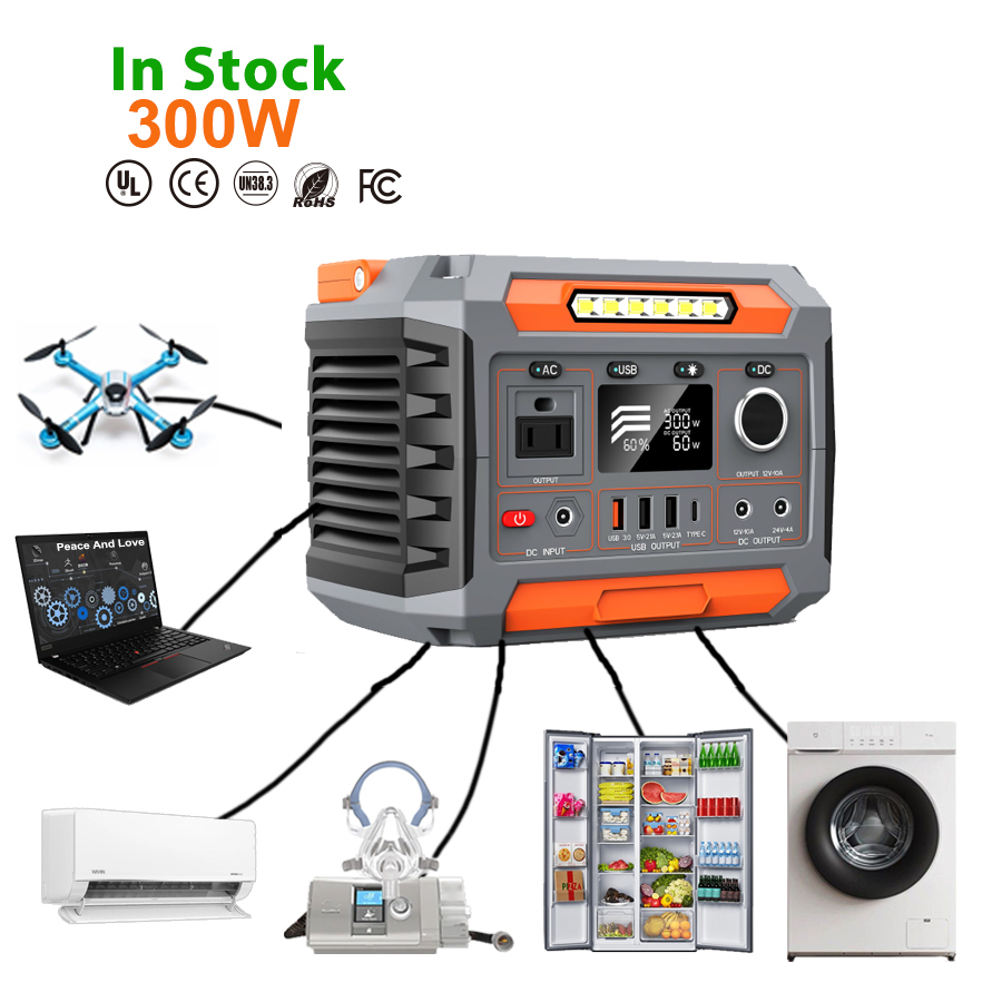 Portable Power Station 300W Camping - Outdoor 110v 220v Lifepo4 Lithium Ion