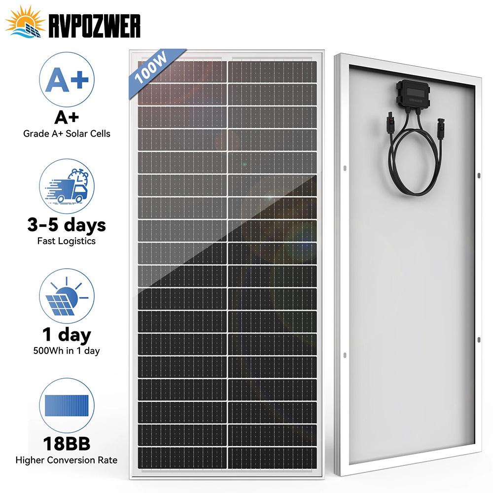 Solar Panel 400W Rigid Monocrystalline - RVPOZWER 400W/200W/100W Rigid Solar Panels 18BB