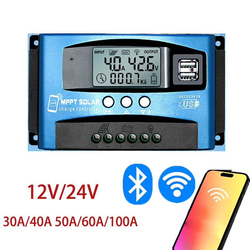 Mppt Solar Charge Controller 60A - 12V 24V WiFi bluetooth MPPT Solar