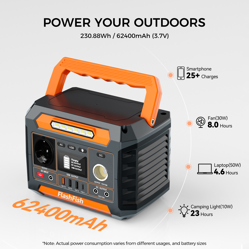 Portable Power Station 600W Ups - 230Wh Portable Power Station 300W (600W