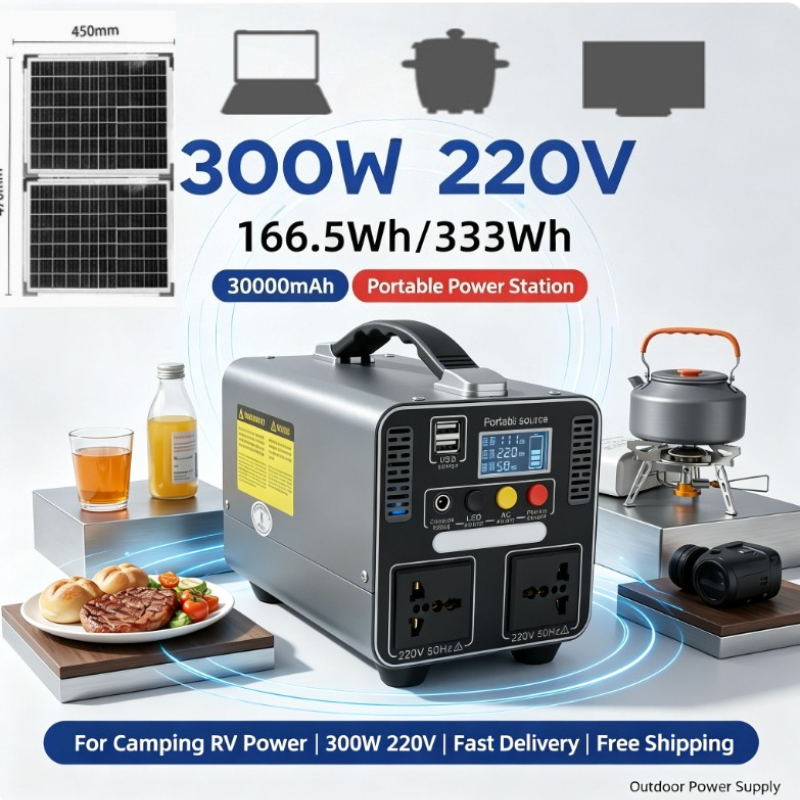 Portable Power Station 300W Camping - 300W 333Wh Portable Power Station Solar