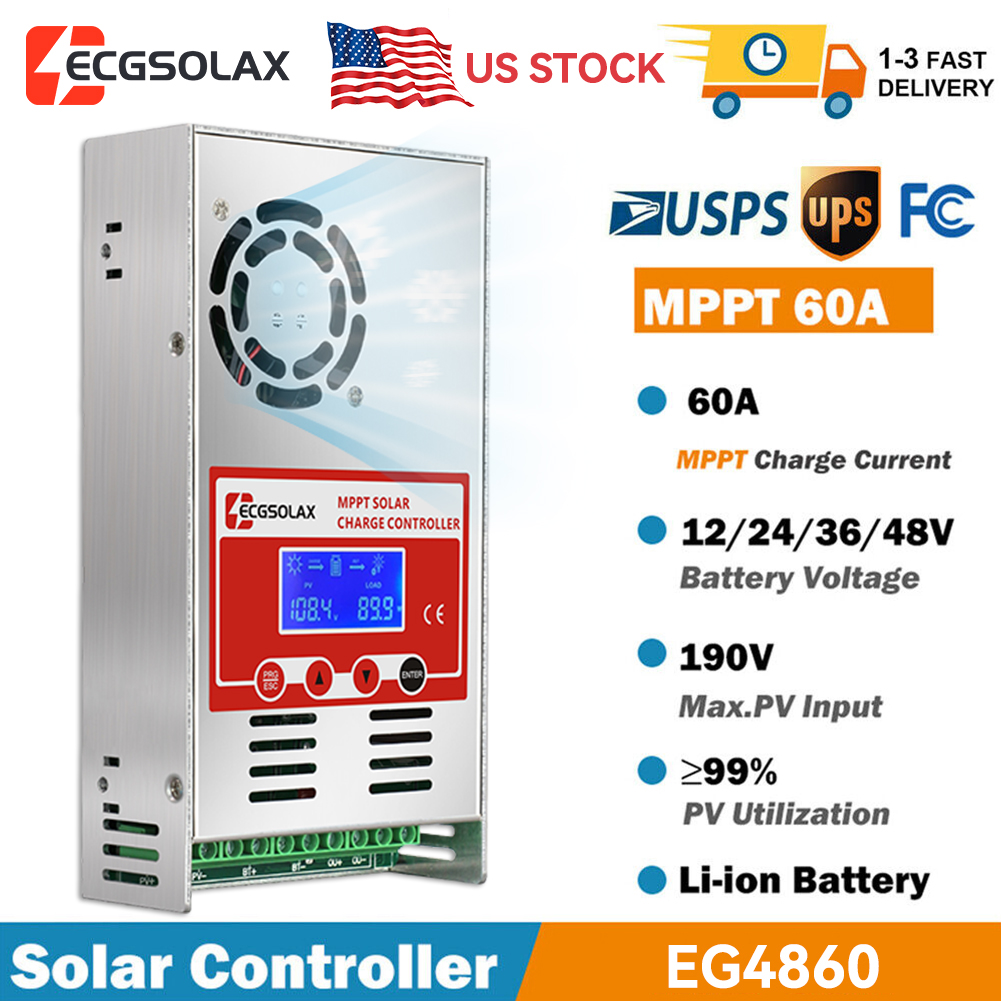 US Stock ECGSOLAX 60A MPPT Sol - Mppt Solar Charge Controller 60A review and price