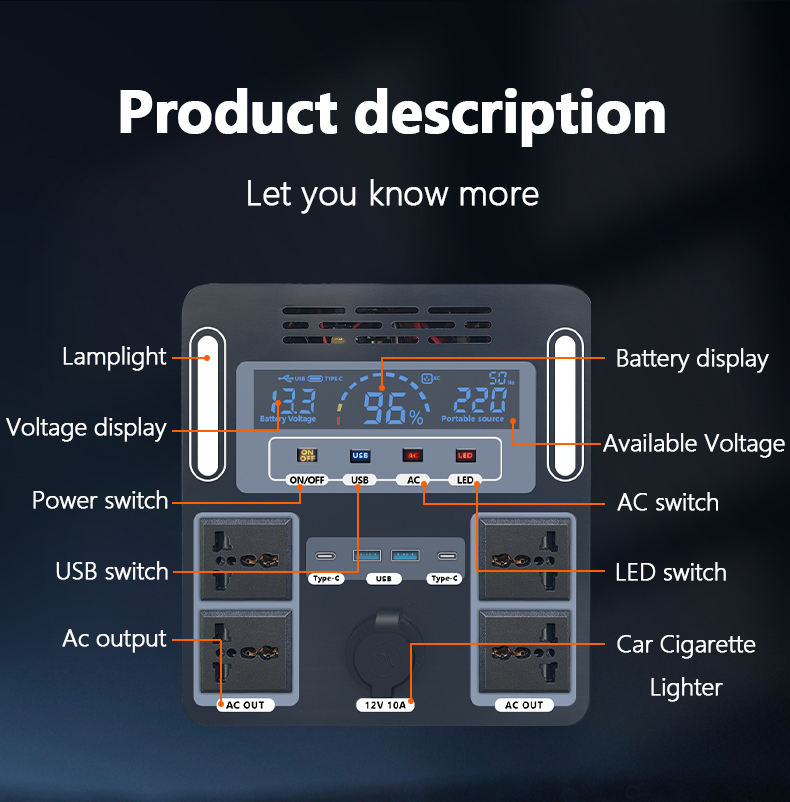 OEM Solar Generator Power Bank - Portable Power Station 1000W review and price