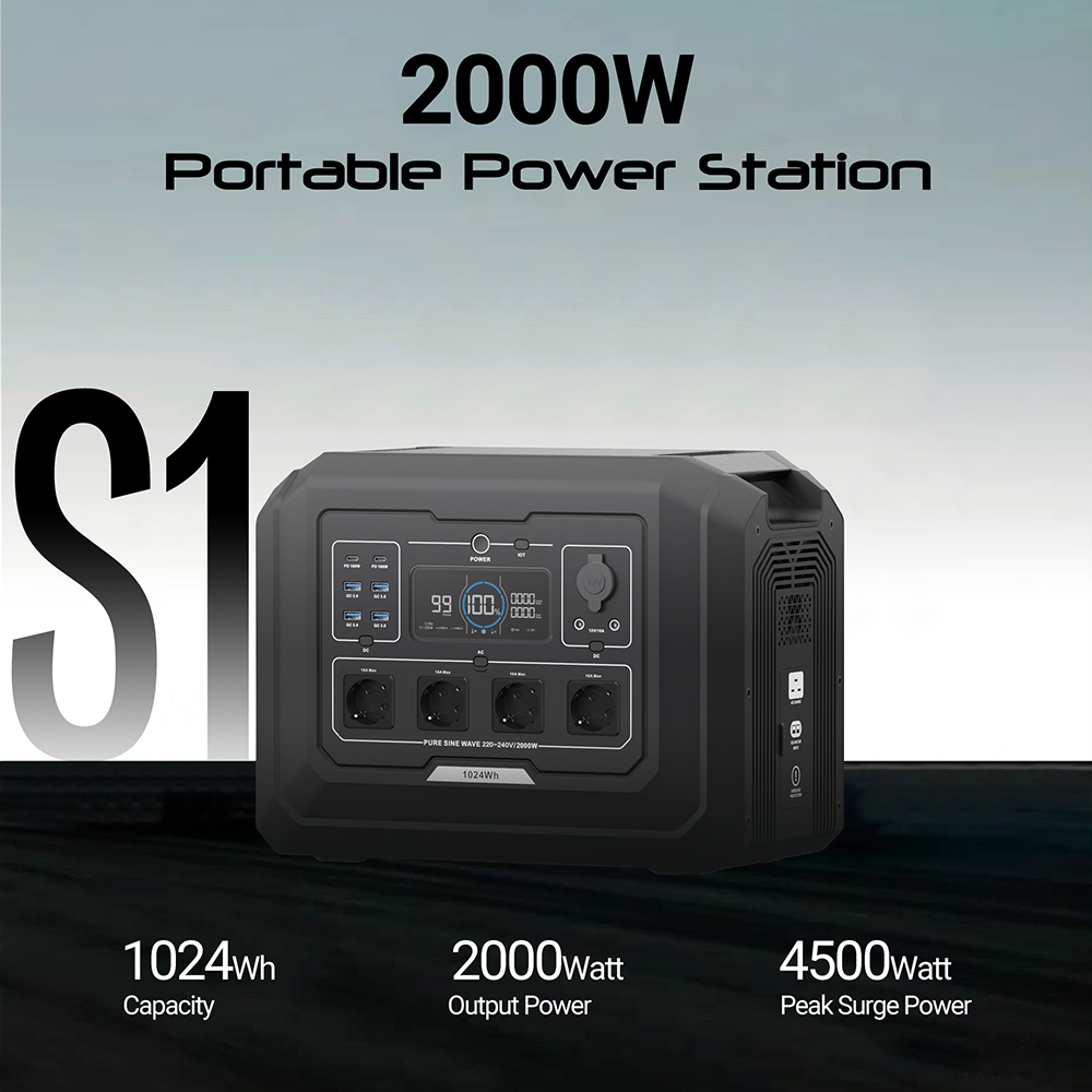 S1 2000W Portable Solar Genera - Portable Power Station 2000W Lifepo4 review and price