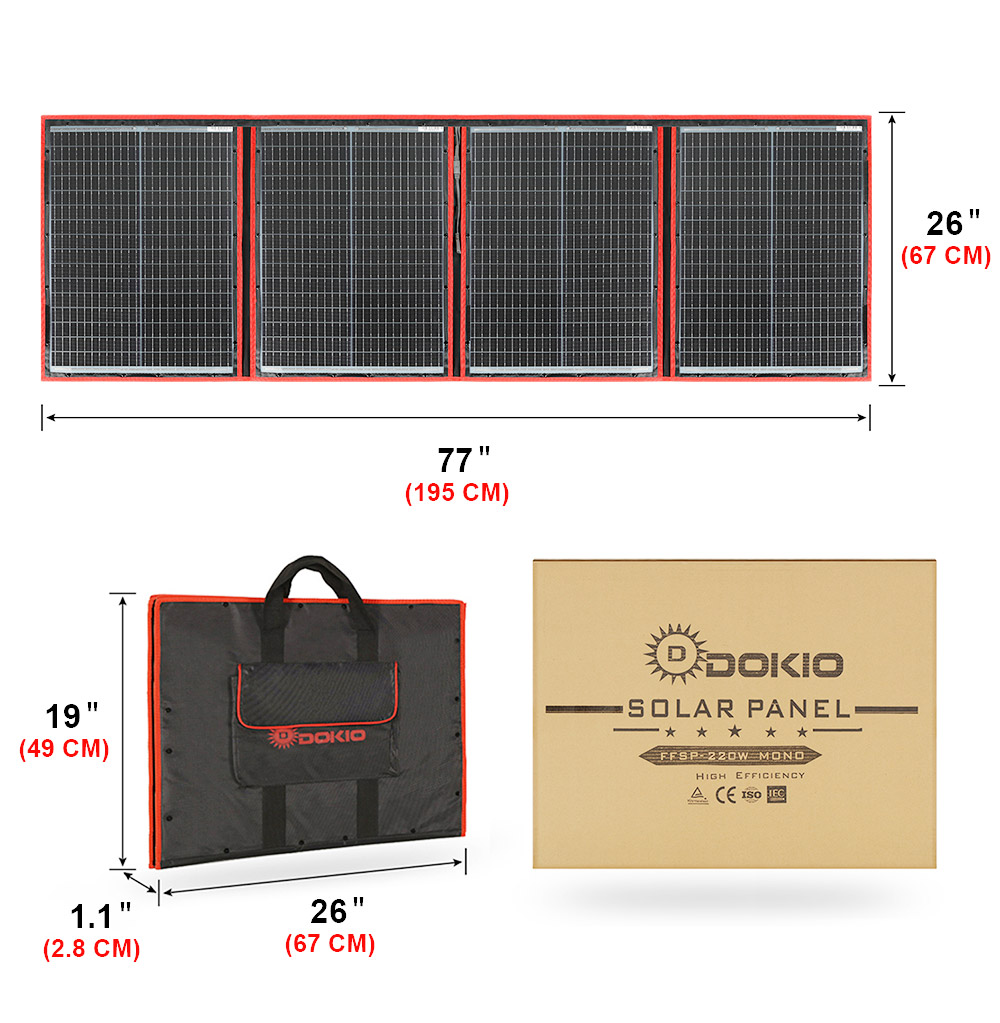 Dokio Brand Flexible Foldable  - Solar Panel 200W Portable Foldable review and price