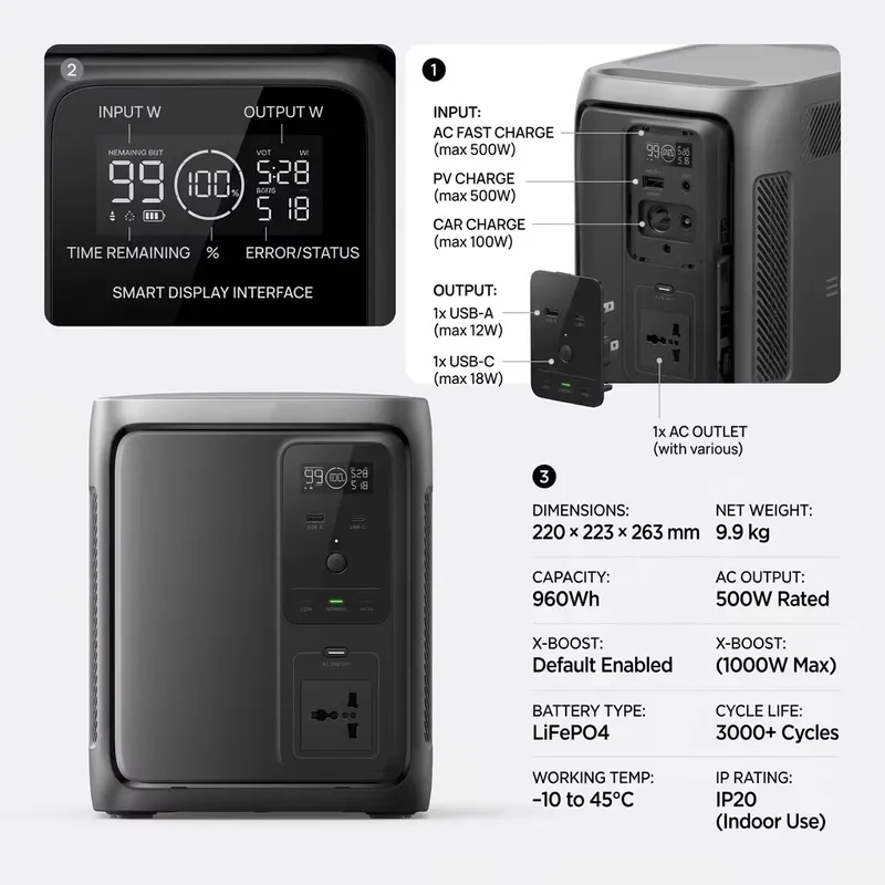 for DELTA 3 1000 Air Portable  - Portable Power Station 1000W Pure Sine review and price