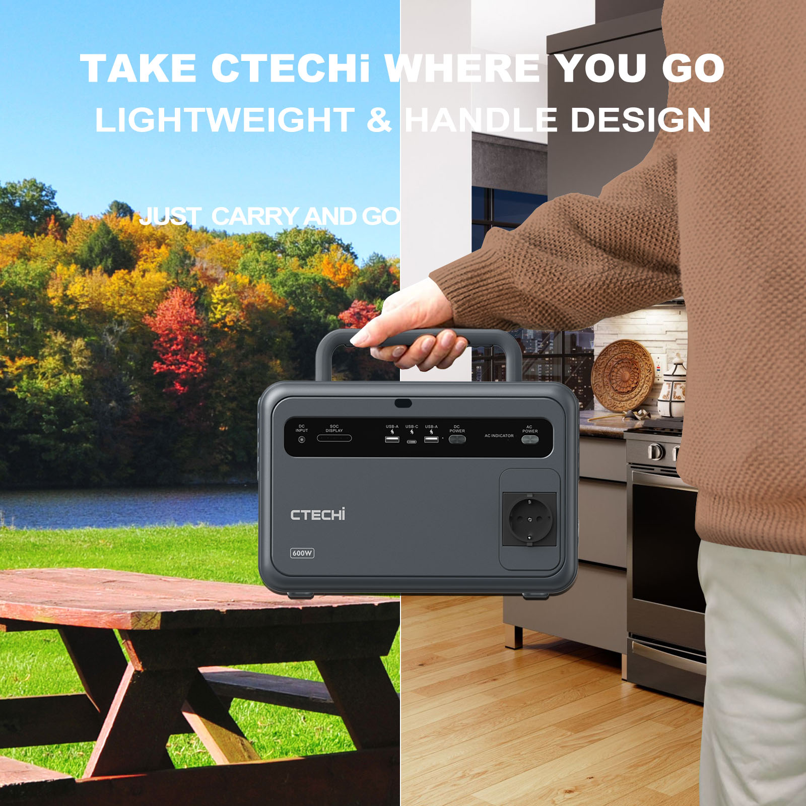 CTECHi 600W 1000W Battery-Powe - Portable Power Station 1000W review and price